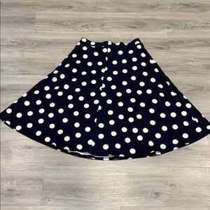 Faith and Joy Navy and White Polka Dot skirt size XL